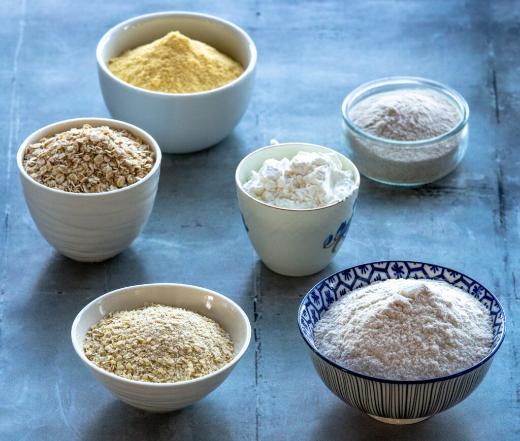 Billede af forskellige glutenfri mel